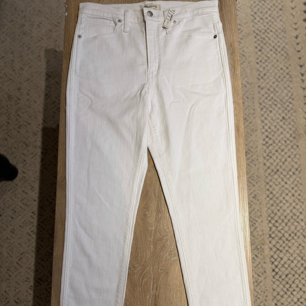 Madewell White Skinny Denim Jeans Womens 30 Classic Chic High Rise Pants NWT